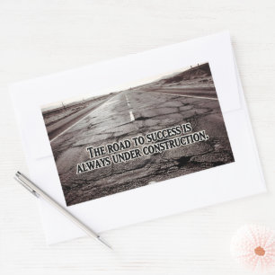 "The road to success" Inspirational Quote Sticker
