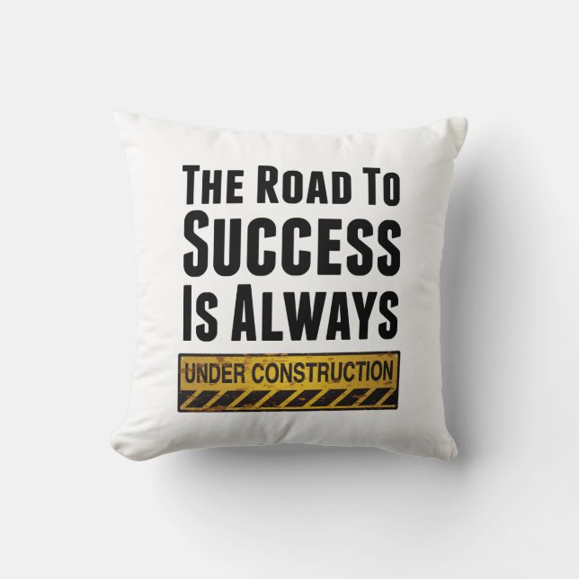 The road to success throw pillow (Front)