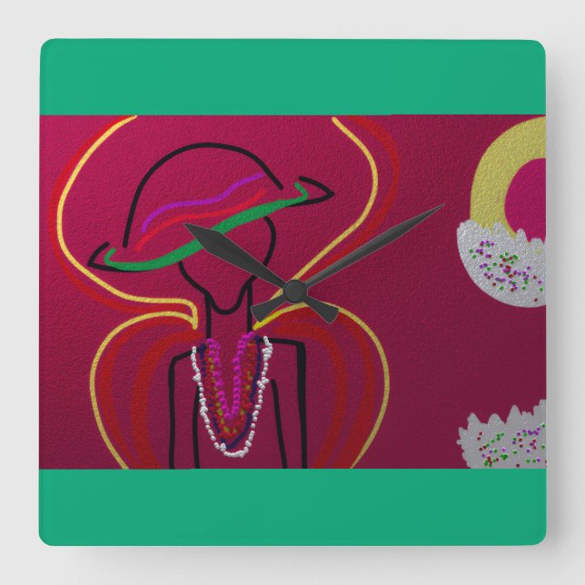 The Road to the Heart is Paved with Style  Square Wall Clock (Front)
