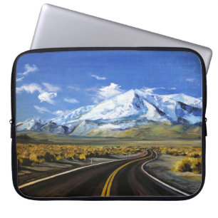 the road to the mountains oil paintingasphalt,autu laptop sleeve
