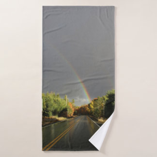 The Road Under the Rainbow Bath Towel