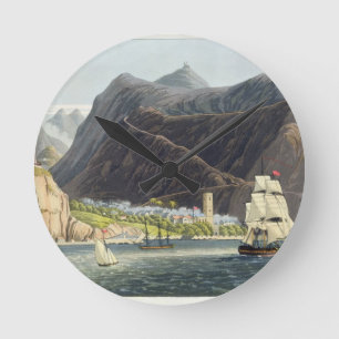 The Roads, St. Helena, engraved by Robert Havell ( Round Clock