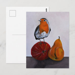 The Robin's Fleeting Visit Painting by Alfred Fox Postcard