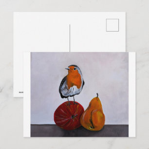 The Robin's Fleeting Visit Painting by Alfred Fox Postcard