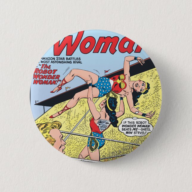 The Robot Wonder Woman 2 Inch Round Button (Front)