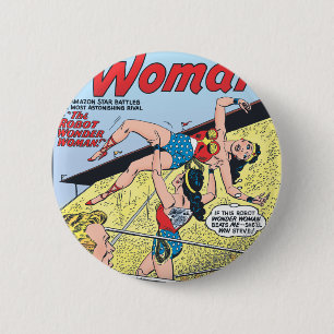 The Robot Wonder Woman 2 Inch Round Button