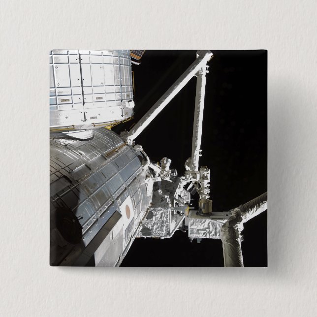 The robotic arm of the Japanese Experiment Modu 2 Inch Square Button (Front)
