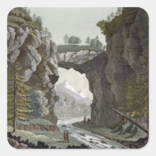 The Rock Bridge, Virginia, from 'Le Costume Ancien Square Sticker