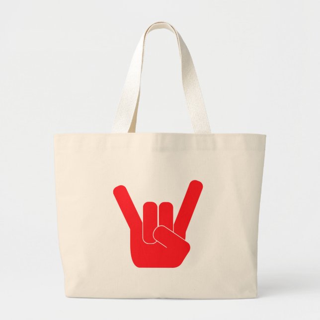 The Rock Sign Large Tote Bag (Front)