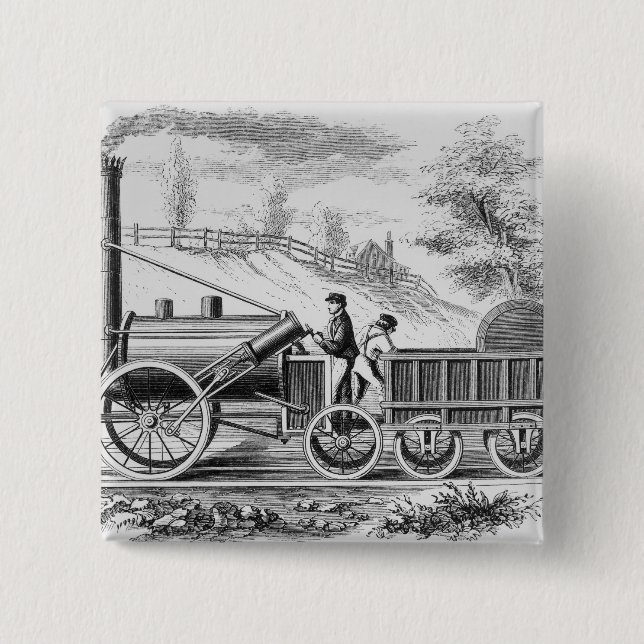 The 'Rocket' 2 Inch Square Button (Front)