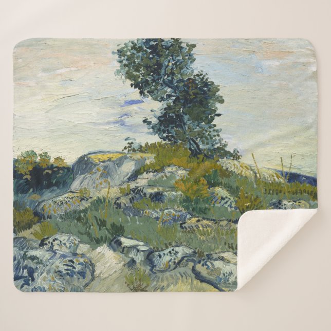 The Rocks Vincent van Gogh  Sherpa Blanket (Front (Horizontal))