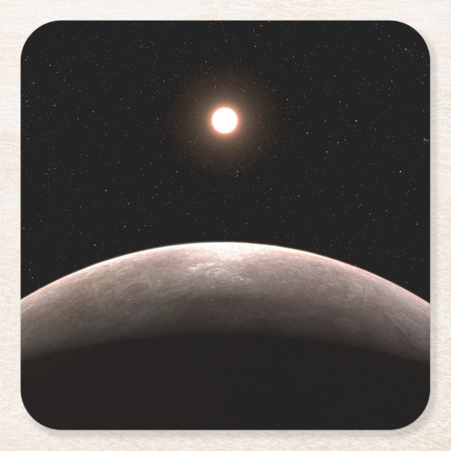 The Rocky Exoplanet Lhs 475 B And Its Host Star. Square Paper Coaster (Front)