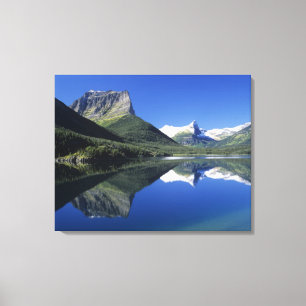 The Rocky Mountains reflected on Saint Mary Lake, Canvas Print