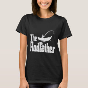 The Rodfather Fun Fishing Fathers Day Movie Pun Da T-Shirt