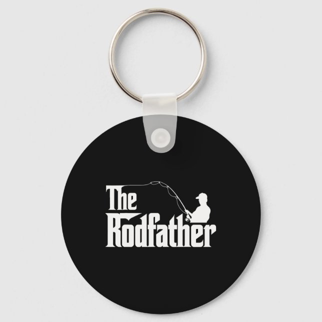 The Rodfather Funny Fishing Dad Humour  Keychain (Front)