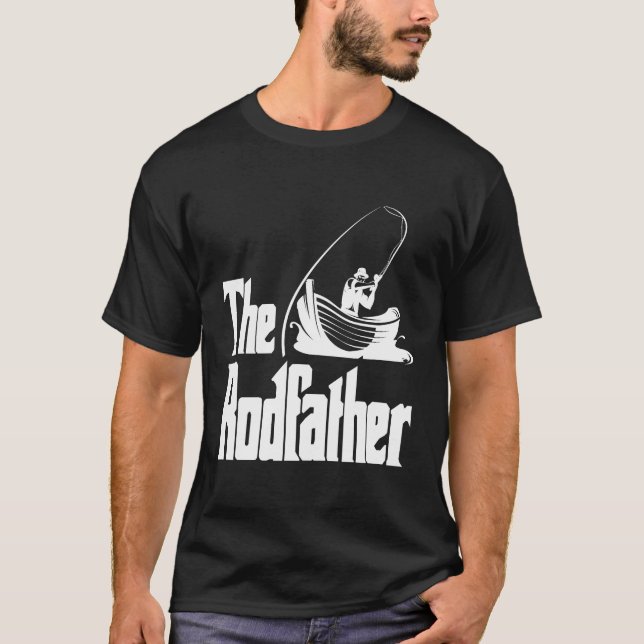 The Rodfather Funny Fishing Gear Gift T-Shirt (Front)