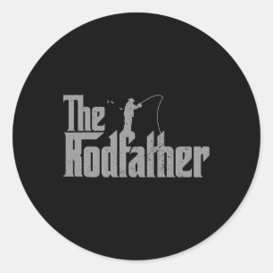 The Rodfather Funny Fishing Lover Rod Fish Dad Fis Classic Round Sticker