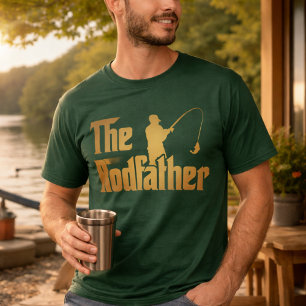 The Rodfather Funny Fishing Parody Design for Dad T-Shirt