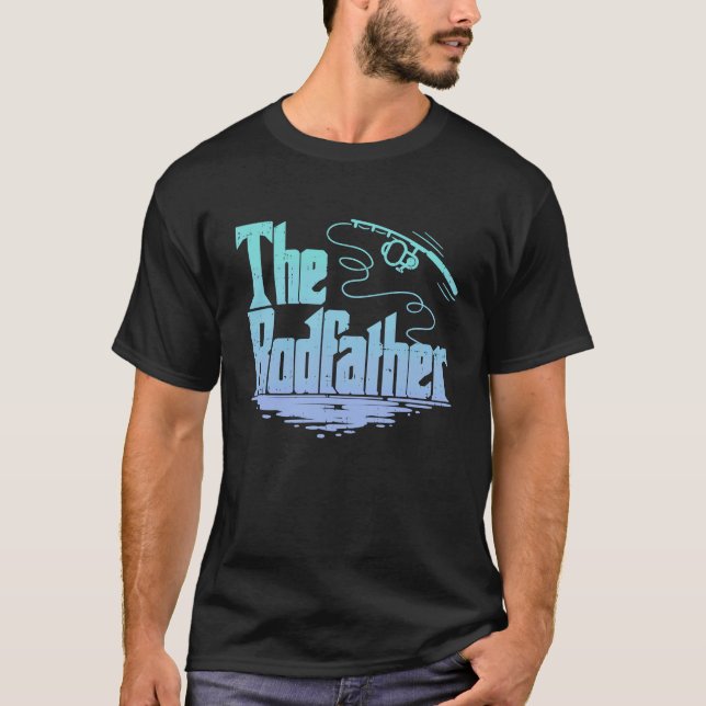 The Rodfather Funny Fishing Parody T-Shirt (Front)