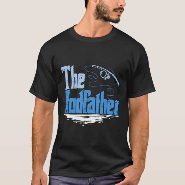 The Rodfather Funny Fishing Parody  T-Shirt (Front)