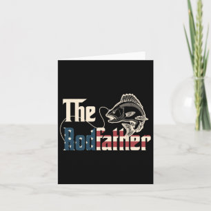 The Rodfather Retro Groovy Fishing Lover Fathers D Card