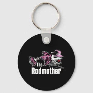 The Rodmother Funny Fishing Mom  Keychain