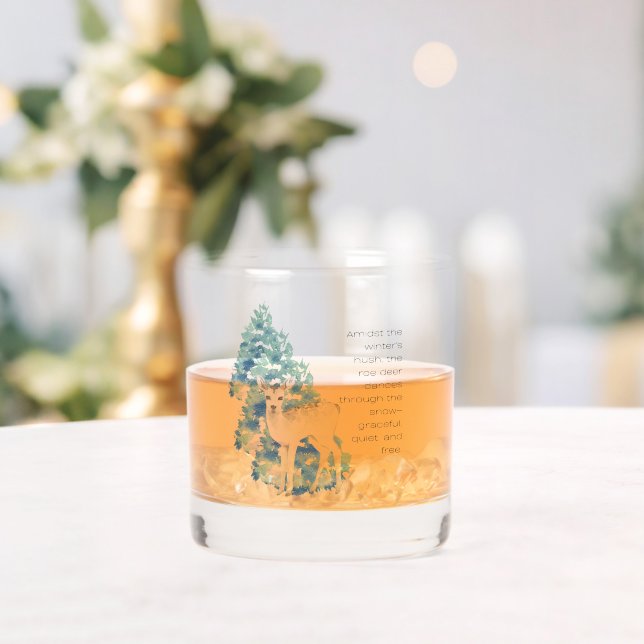 The Roe Deer Dances Through The Snow Whiskey Glass (Insitu (Wedding))