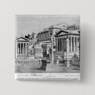 The Roman Forum of Antiquity 2 Inch Square Button