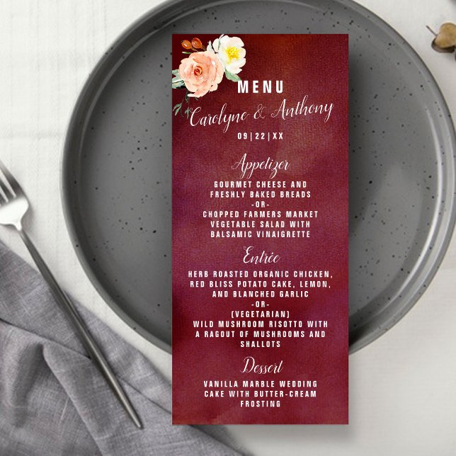 The Romance In Bloom Wedding Collection Menu (Creator Uploaded)
