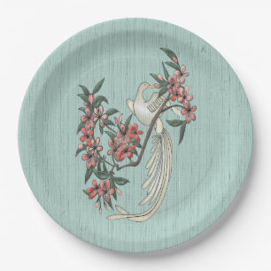 The Romance of Silk Aqua  Paper Plate