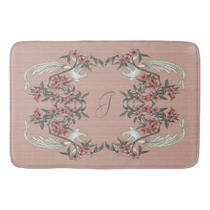 The Romance of Silk w/ Monogram Peach Bath Mat
