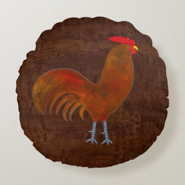 The Rooster 2009 Round Pillow (Front)