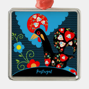 The Rooster of Portugal  Metal Ornament