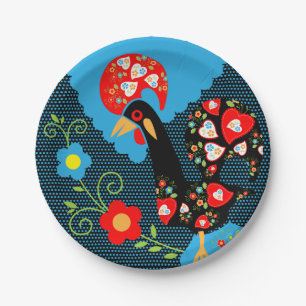 The Rooster of Portugal Paper Plate