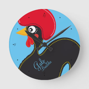 the Rooster of Portugal Round Clock