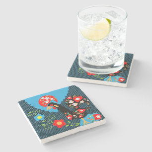 The Rooster of Portugal Stone Coaster