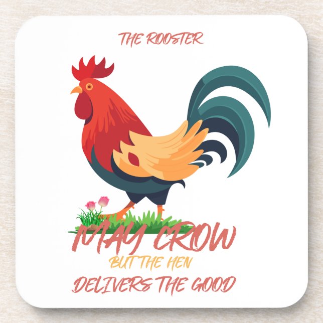 The rooster with flowers Coasters (Front)