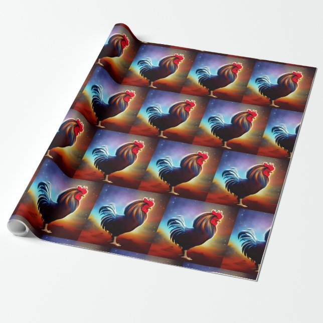 The Rooster  Wrapping Paper (Unrolled)