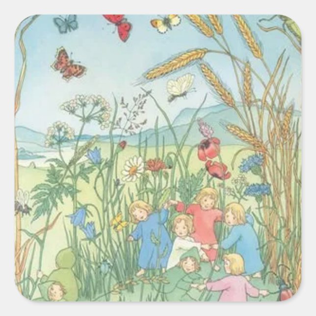 The Root Children Sibylle Von Olfers Square Sticker (Front)