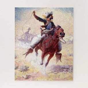 The Roping Range Cowboy William Robinson Leigh Jigsaw Puzzle