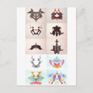 The Rorschach Test Ink Blots All 10 Plates 1-10 Postcard