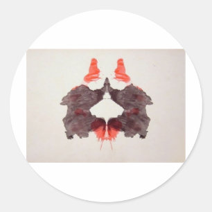 The Rorschach Test Ink Blots Plate 2 Two Humans Classic Round Sticker