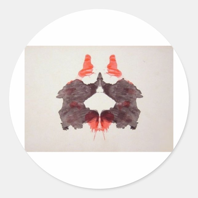 The Rorschach Test Ink Blots Plate 2 Two Humans Classic Round Sticker (Front)