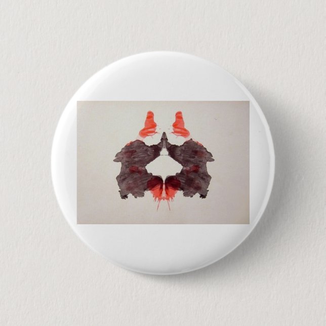 The Rorschach Test Ink Blots Plate 2 Two Humans Inch Round Button (Front)