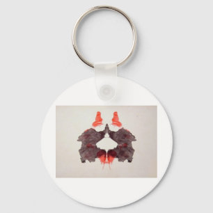 The Rorschach Test Ink Blots Plate 2 Two Humans Keychain