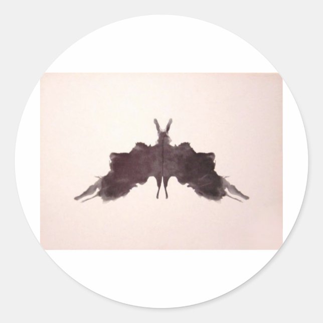 The Rorschach Test Ink Blots Plate 5 Bat Moth Classic Round Sticker (Front)