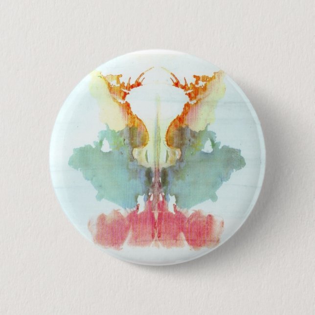 The Rorschach Test Ink Blots Plate 9 Human 2 Inch Round Button (Front)