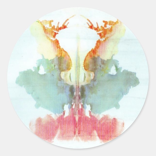 The Rorschach Test Ink Blots Plate 9 Human Classic Round Sticker (Front)