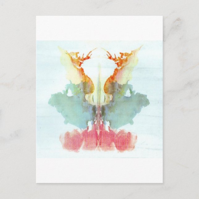 The Rorschach Test Ink Blots Plate 9 Human Postcard (Front)