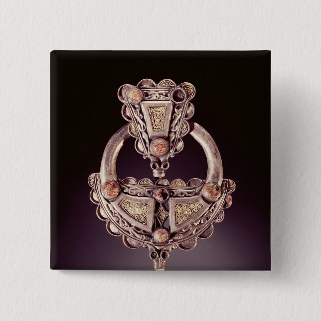 The Roscrea Brooch, from Roscrea 2 Inch Square Button (Front)
